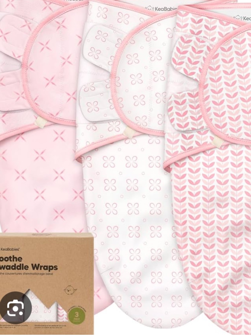 Pink Organic Baby Swaddle Wraps - 3-Pack